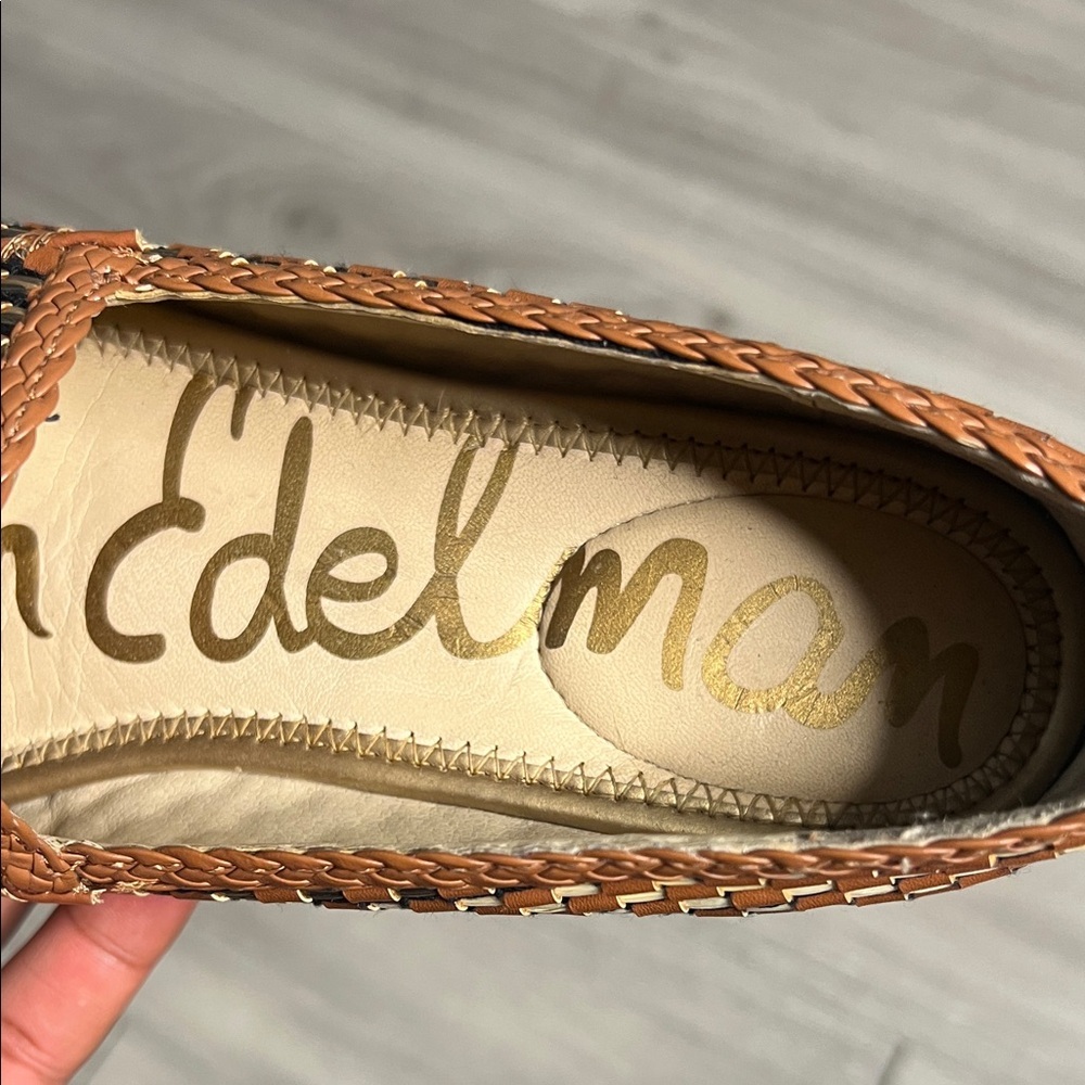 Sam Edelman Brown and Cream Woven Moccasins - Picture 12 of 16
